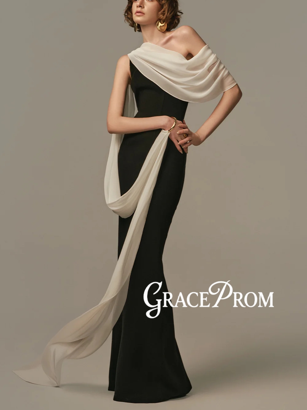 Formal Gala Wear Women - Vestido de Gala Elegante Bicolor com