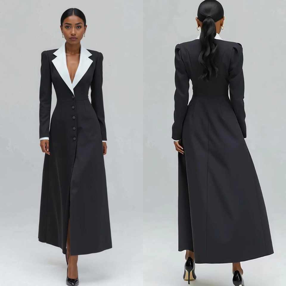 Women'S Formal Wear For Wedding Guest - Blazer Longo Feminino Estilo A, Peça