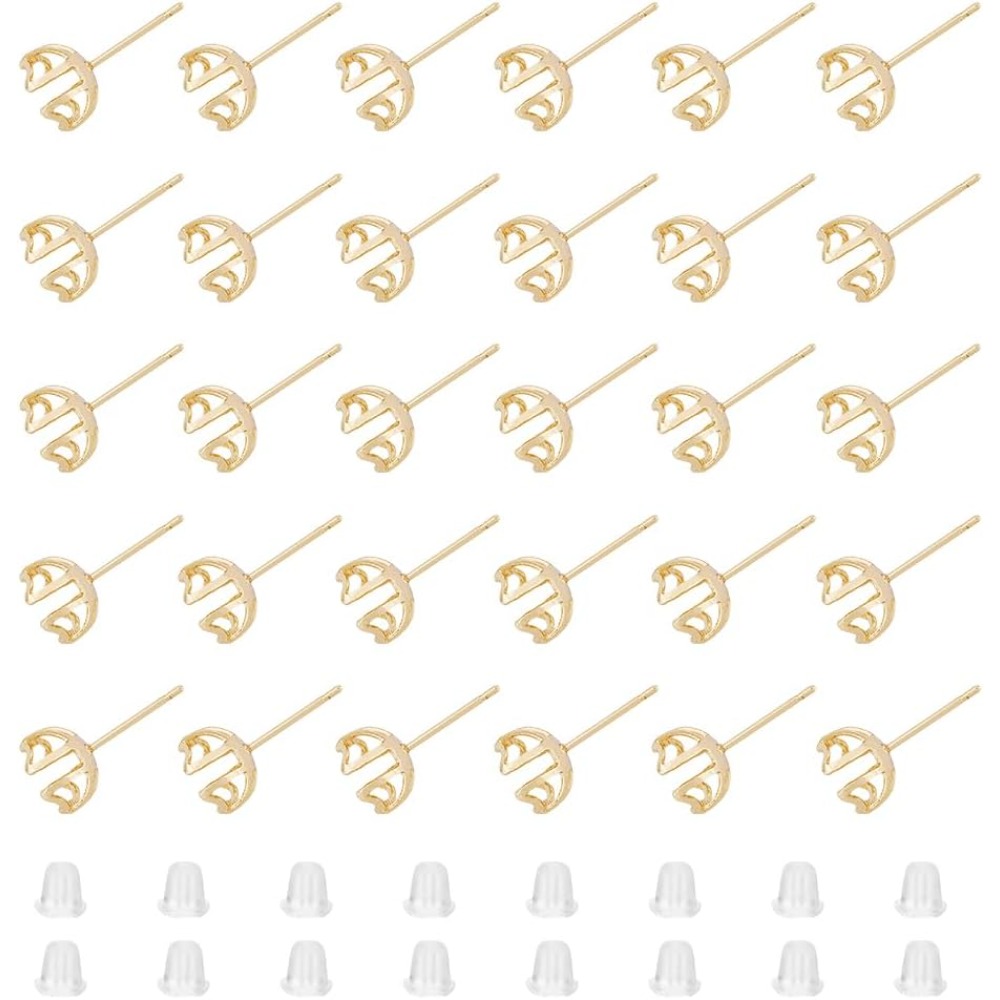 Pearl Earring Stud - 30 peças brinco montagem 4 coração