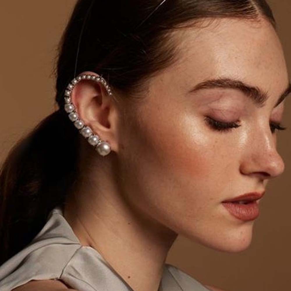 Pearl Earring Stud - Stonefans Pearl Ear Clips Sem Piercing