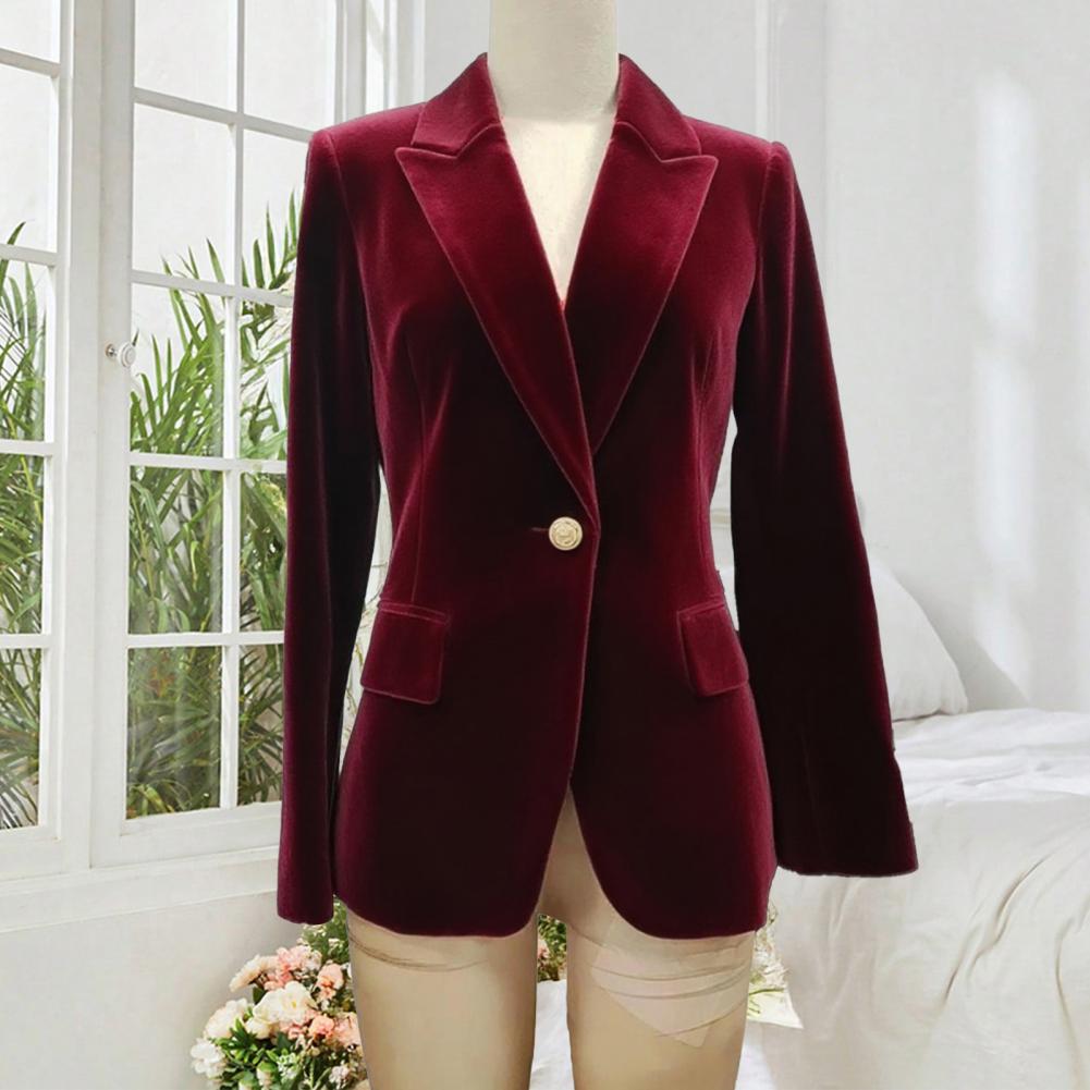 Women'S Formal Wear For Wedding Guest - Blazer Feminino de Veludo Tamanho Grande