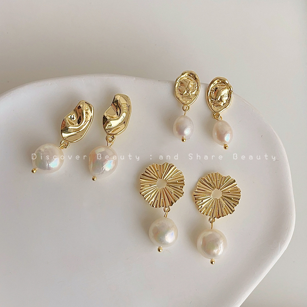 Pearl Earring Stud - Acessórios DIY: Brincos de pérola natural