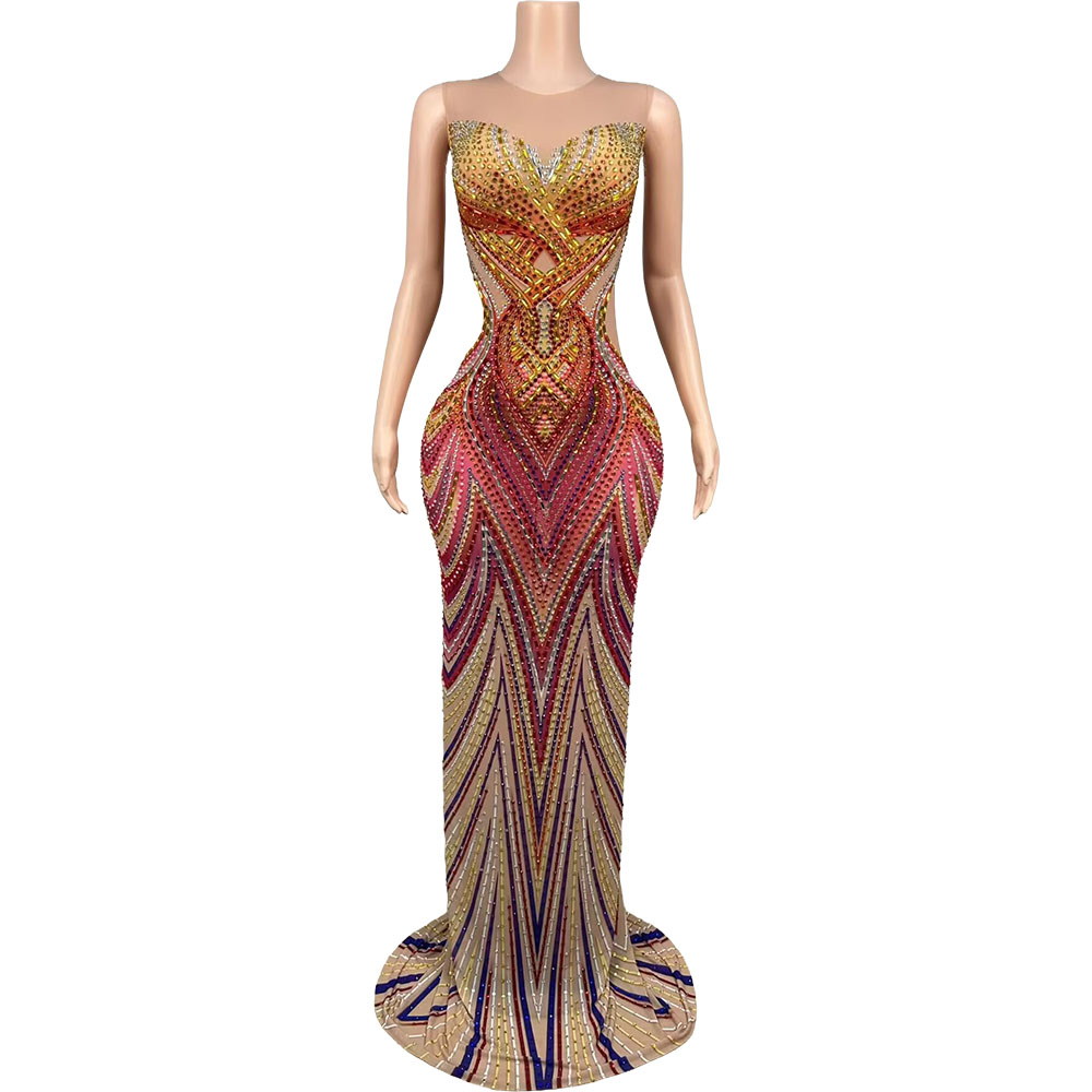 Formal Gala Wear Women - Vestido de Gala Longo Vermelho Elegante