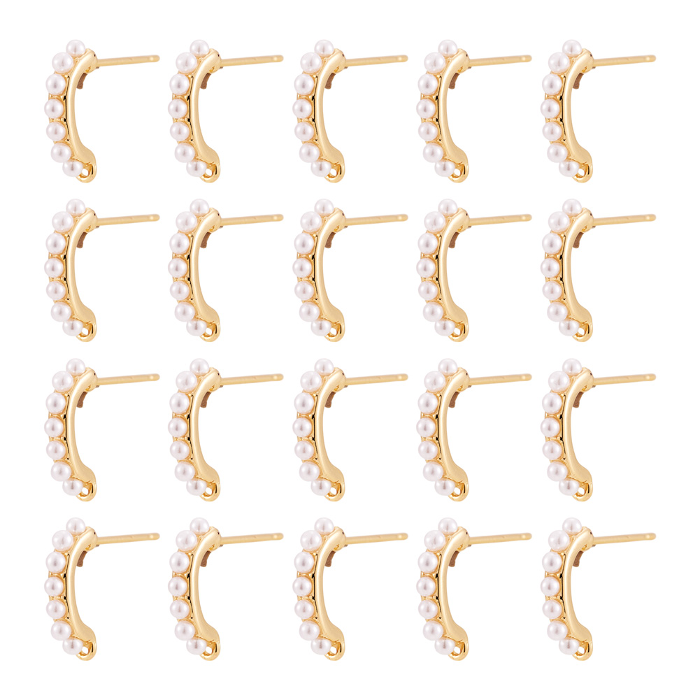 Pearl Earring Stud - 30 peças de bases de brinco