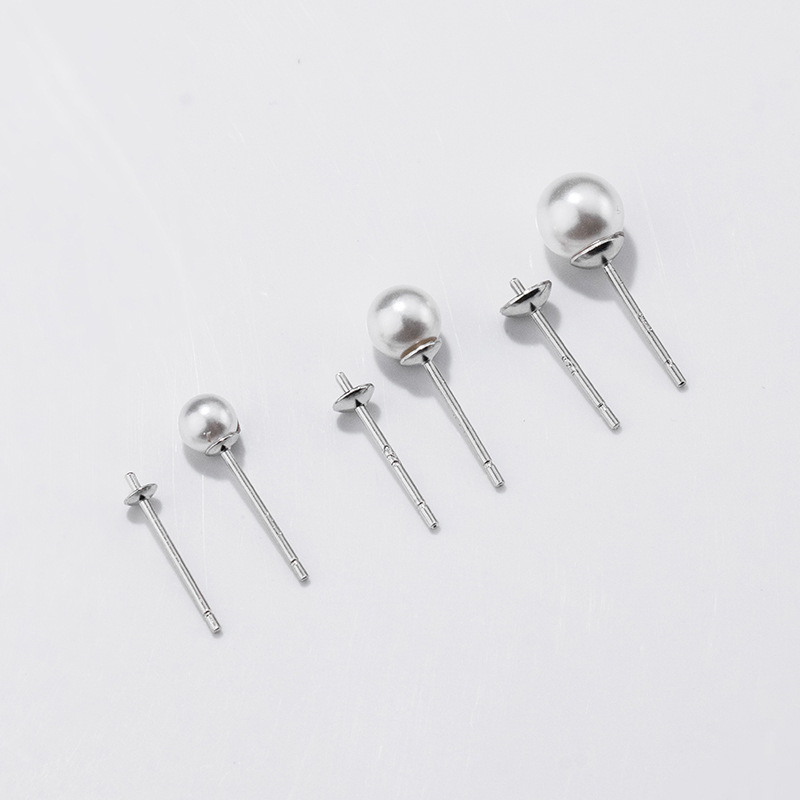 S925 prata esterlina brincos b - Pearl Earring Stud avaliação e preço