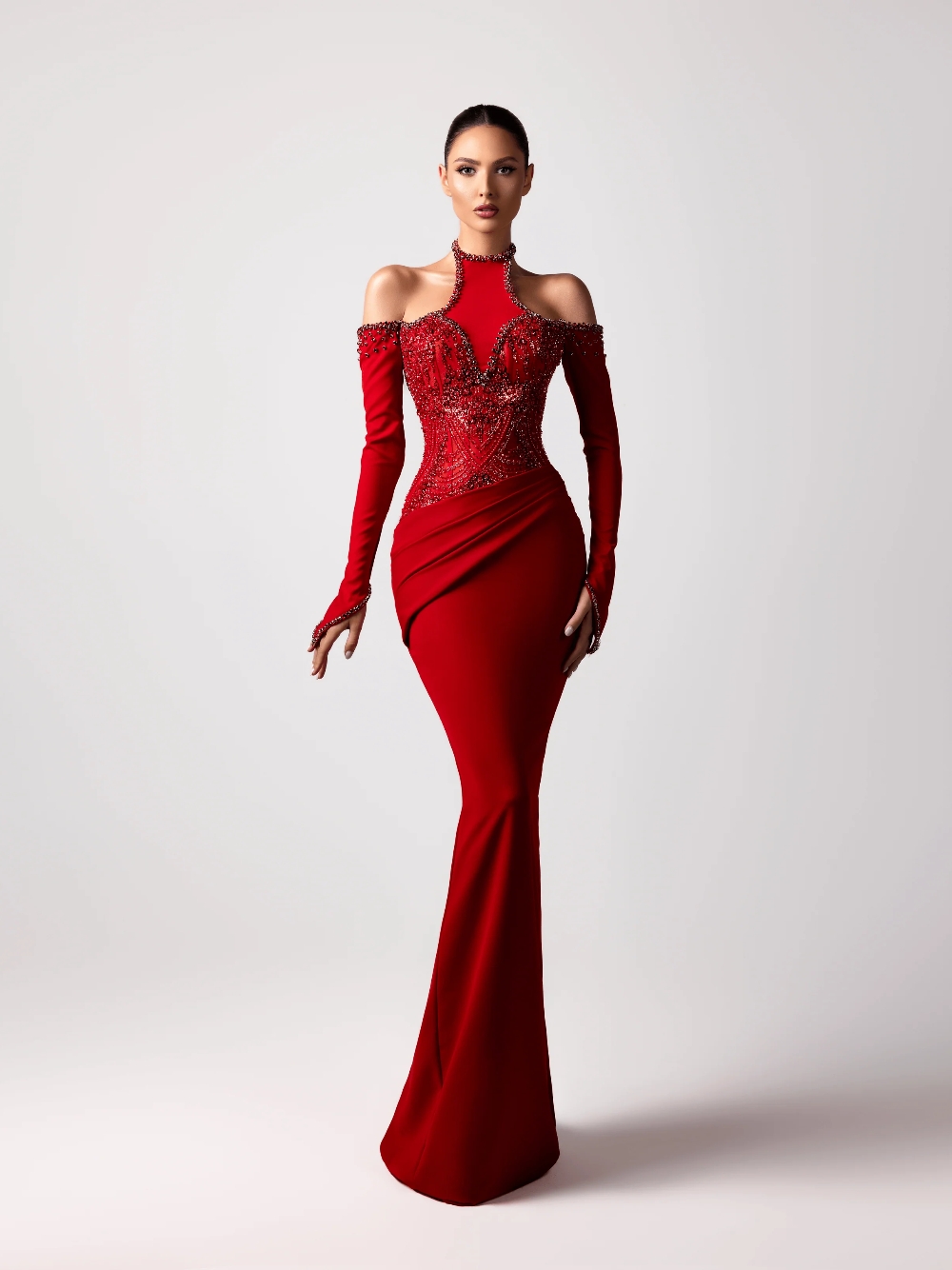 Vestido de Noite Halter Vermel - Formal Gala Wear Women avaliação e preço