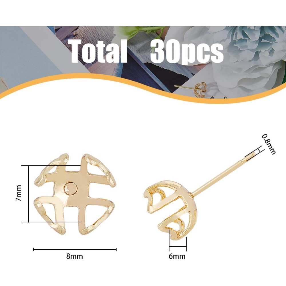 30 peças brinco montagem 4 cor - Pearl Earring Stud avaliação e preço