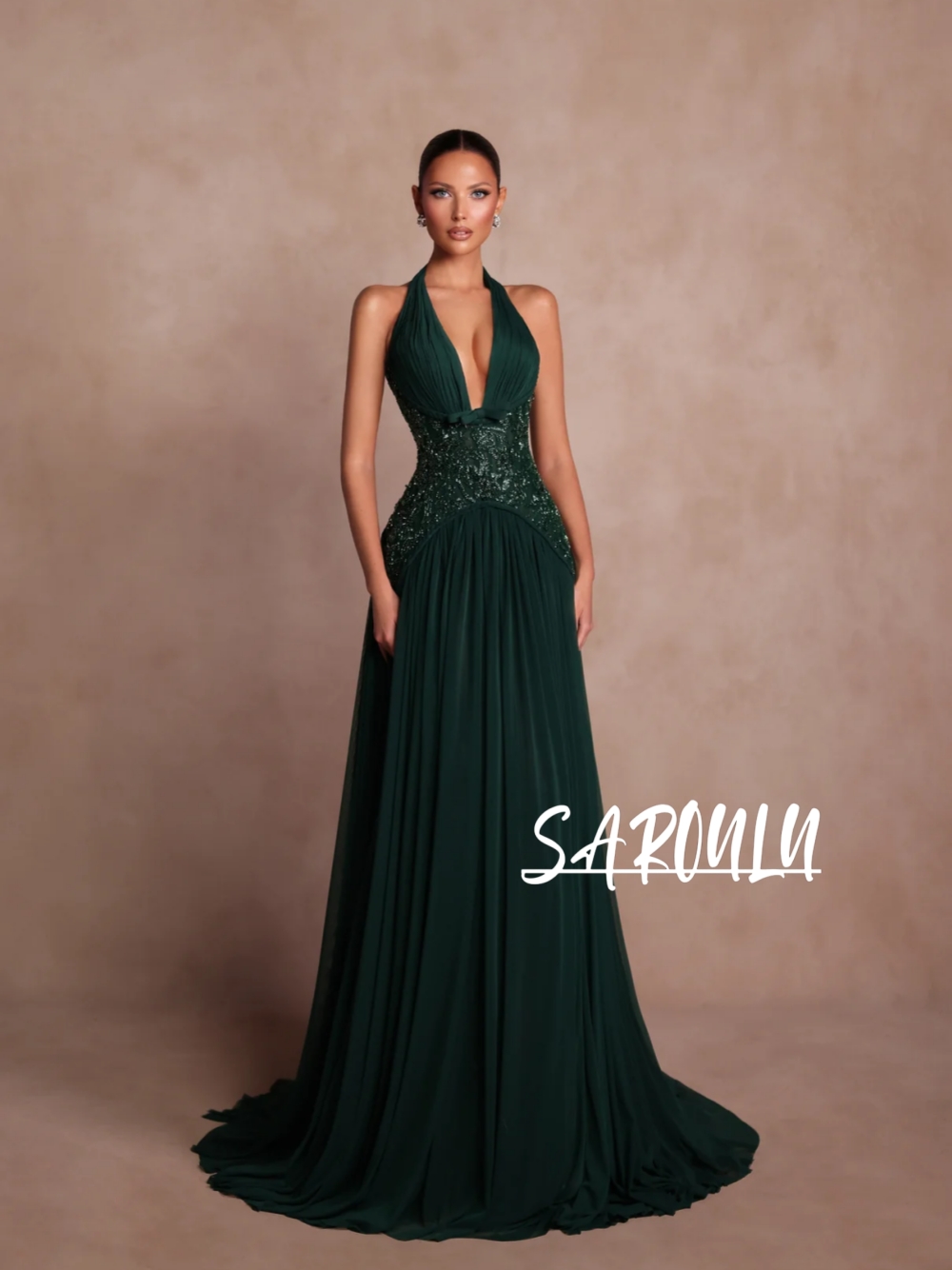 Vestido de Noite Verde Plus Si - Formal Gala Wear Women avaliação e preço