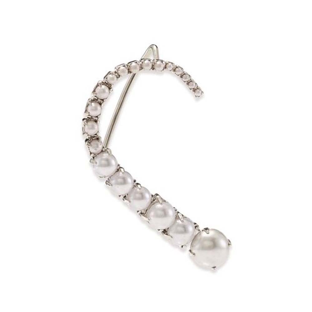 Stonefans Pearl Ear Clips Sem  - Pearl Earring Stud avaliação e preço