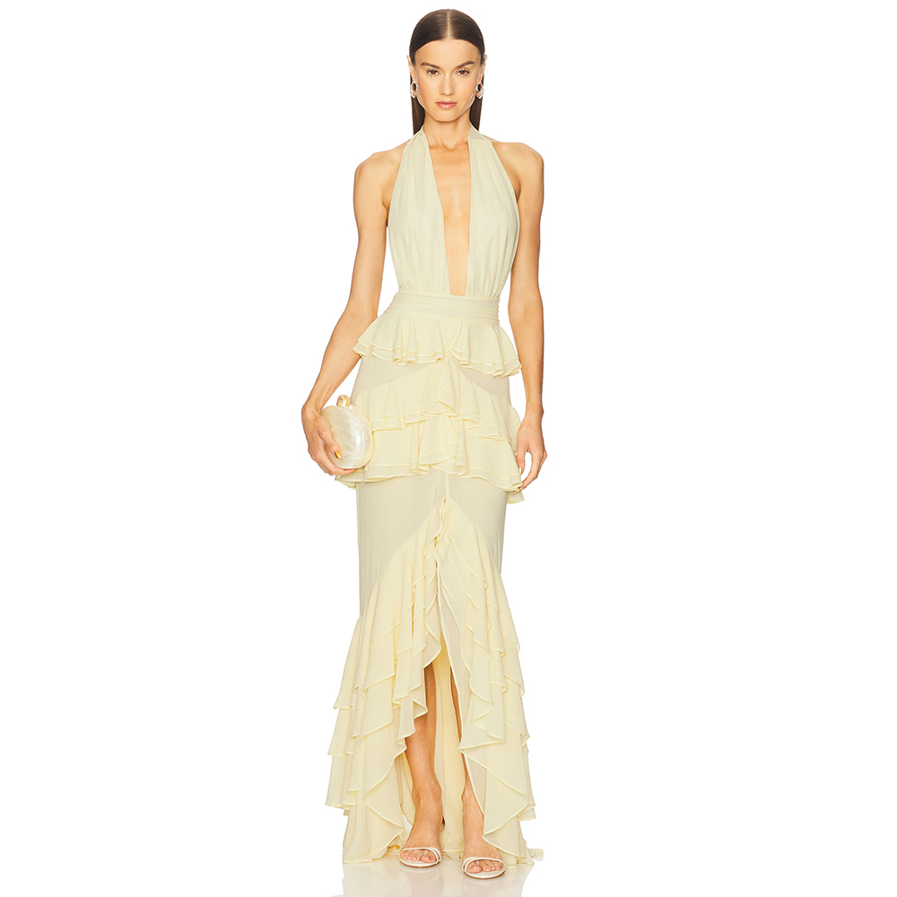 Vestidos de Noite com Decote V - Women'S Formal Wear For Wedding Guest avaliação e preço