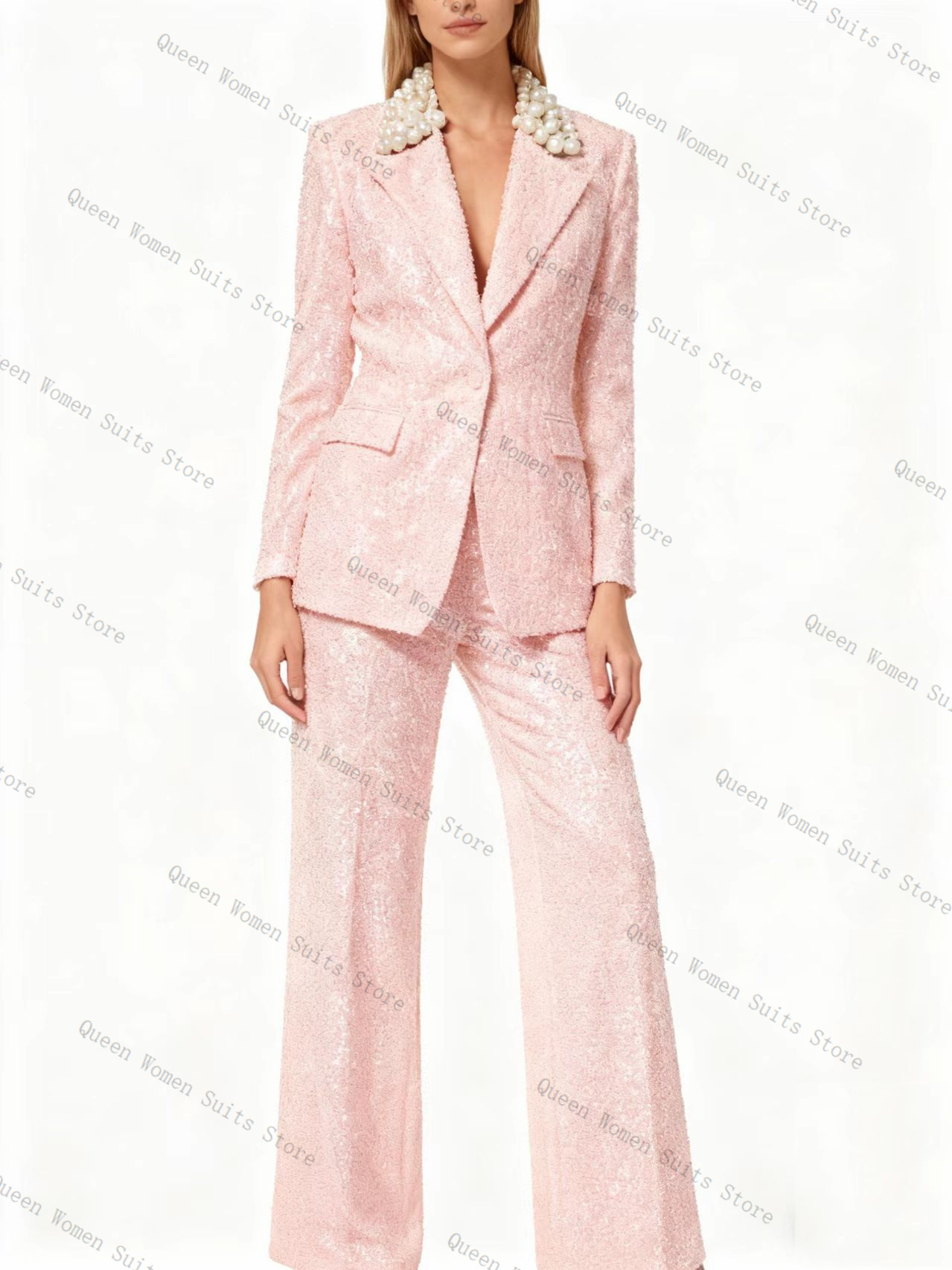 Luxo lantejoulas azul marinho  - Women'S Formal Wear For Wedding Guest avaliação e preço