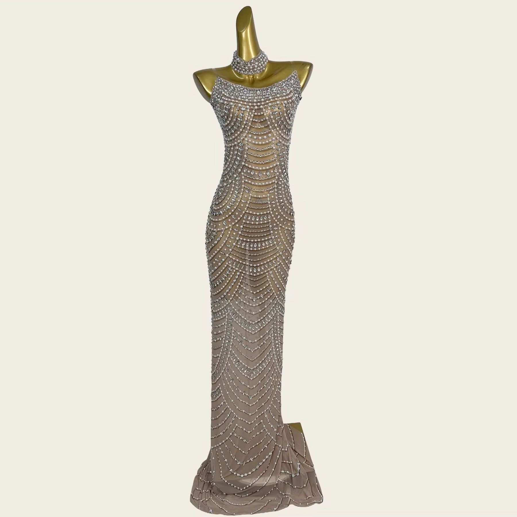 Vestido de noite sereia com st - Formal Gala Wear Women avaliação e preço