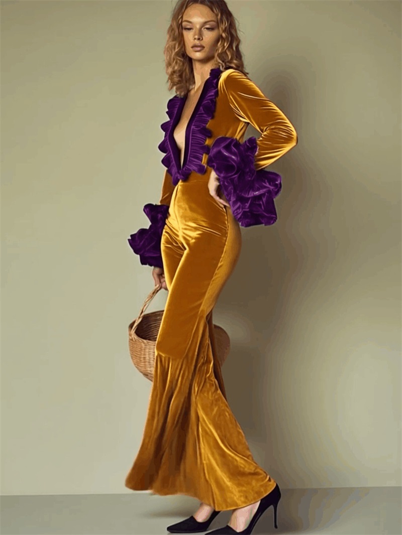 Macacão Feminino de Veludo Ama - Women'S Formal Wear For Wedding Guest avaliação e preço