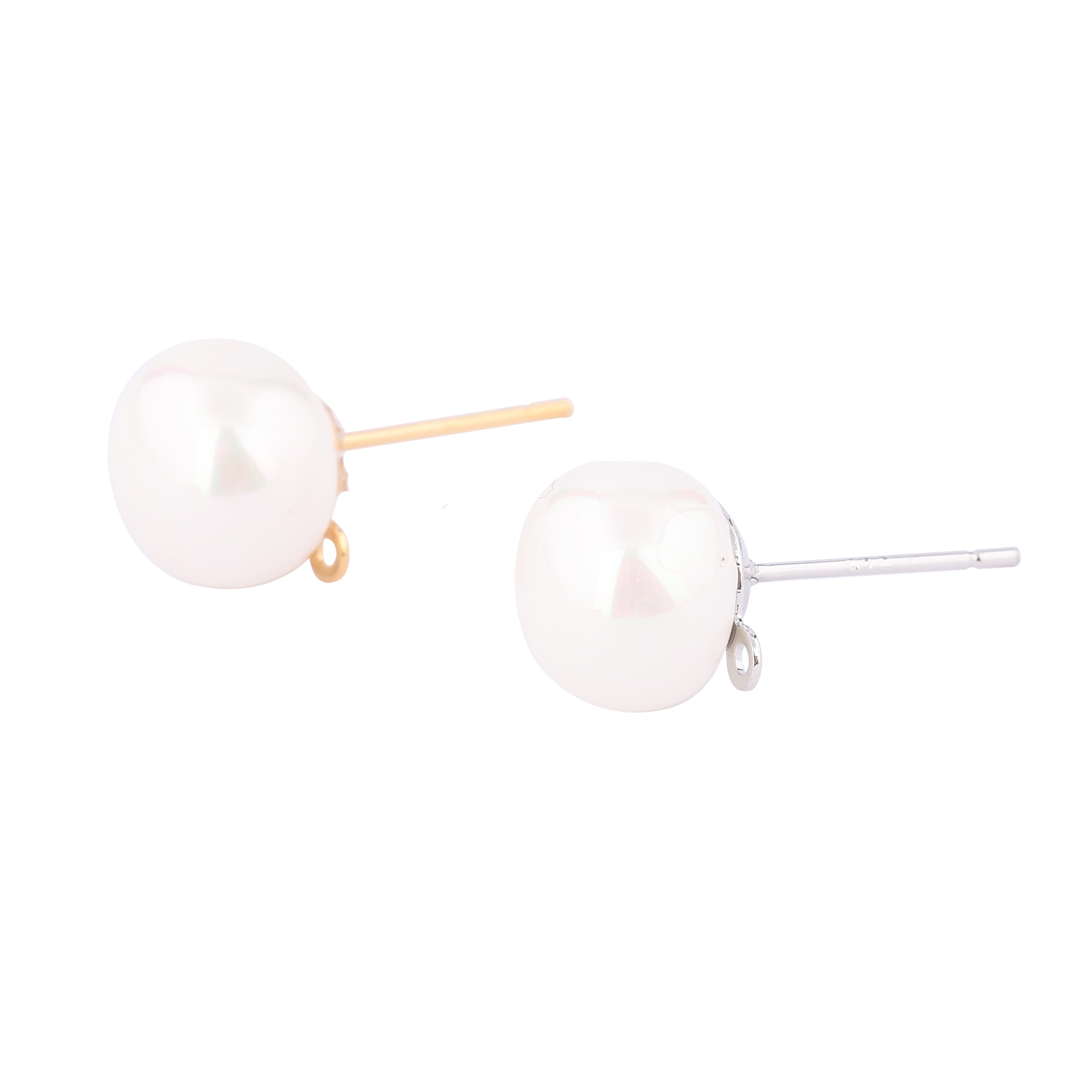10 pçs cobre branco k banhado  - Pearl Earring Stud avaliação e preço